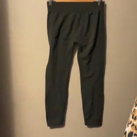 Green Cropped Ankle Pants with Jogger Style - Picture 2 of 6
